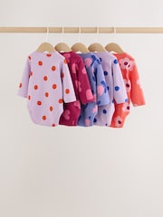Purple/Pink Long Sleeve Baby Bodysuits 5 Pack - Image 7 of 12