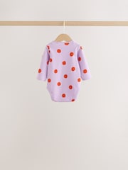 Purple/Pink Long Sleeve Baby Bodysuits 5 Pack - Image 8 of 12