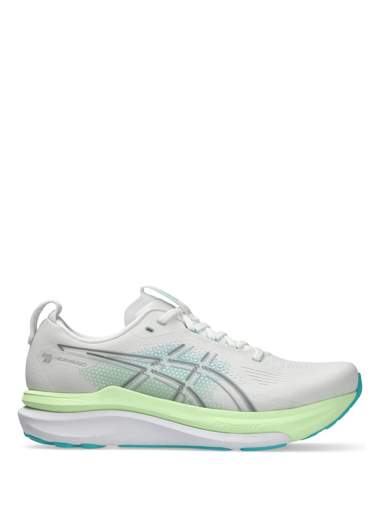 ASICS White/Blue Gel-Kayano 33 Running Trainers - Image 1 of 8