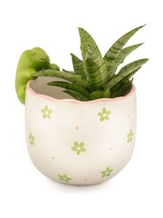 Sass & Belle Green Peeking Frog Planter - Image 2 of 6