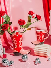 Sass & Belle Red Cowboy Boot Vase - Image 3 of 3