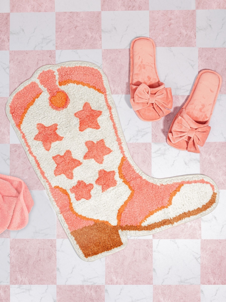 Sass & Belle Cowboy Boot Tufted Bath Mat - Bild 2 von 2