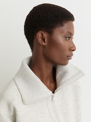 سويت شيرت بسحَّاب أمامي من نسيج متداخل فاخر Laurrie من Reiss - صورة 4 من 8