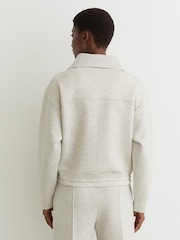 سويت شيرت بسحَّاب أمامي من نسيج متداخل فاخر Laurrie من Reiss - صورة 7 من 8