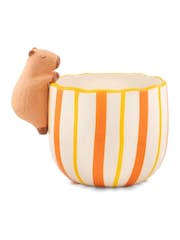 Sass & Belle Orange Peeking Capybara Planter - Image 3 of 5