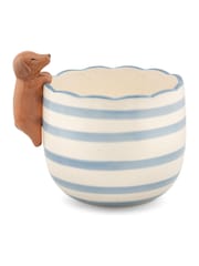 Sass & Belle Blue Peeking Sausage Dog Planter - Image 3 of 6
