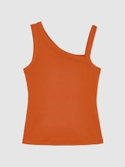 Reiss Orange Aysha Stretch-Cotton Asymmetric-Neck Vest - Image 2 of 7