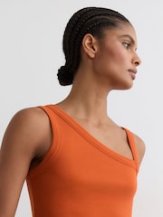 Reiss Orange Aysha Stretch-Cotton Asymmetric-Neck Vest - Image 3 of 7