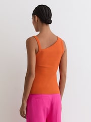 Reiss Orange Aysha Stretch-Cotton Asymmetric-Neck Vest - Image 4 of 7