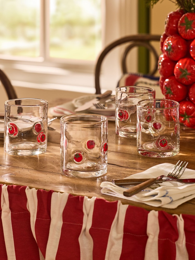 Lia Gold x Next Set of 4 Clear Tomato Tumbler Glasses - Image 2 of 5 Lia Gold x Next Set of 4 Clear Tomato Tumbler Glasses - Image 2 of 5