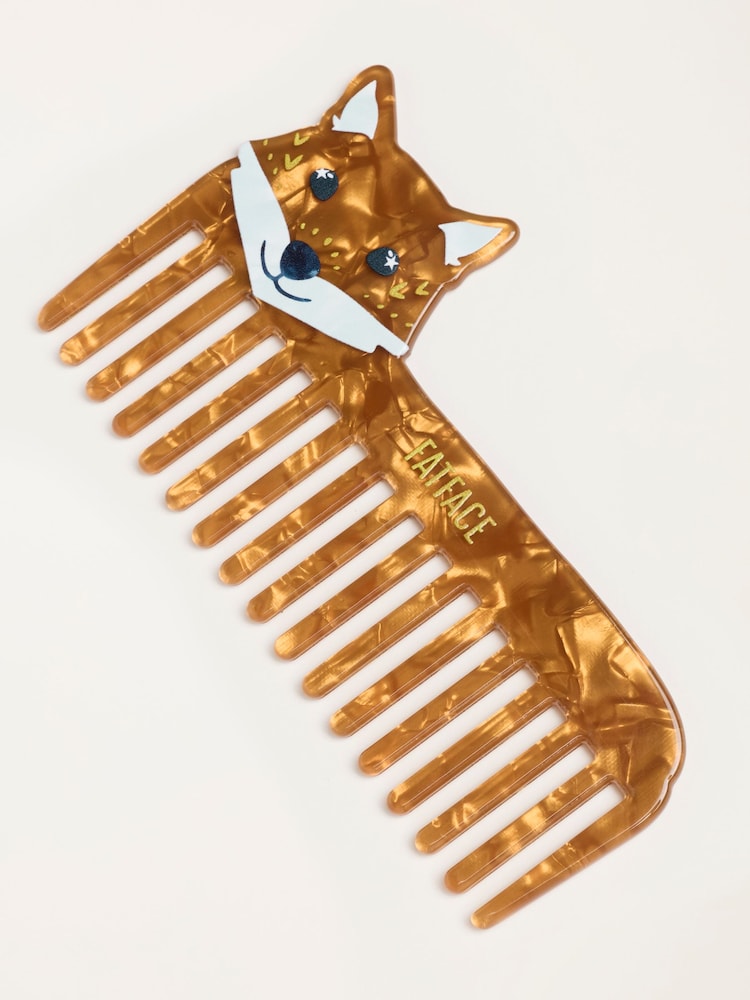 FatFace Orange Fox Shaped Resin Comb - Image 1 of 2 FatFace Orange Fox Shaped Resin Comb - Image 1 of 2