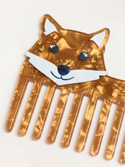 FatFace Orange Fox Shaped Resin Comb - Image 2 of 2