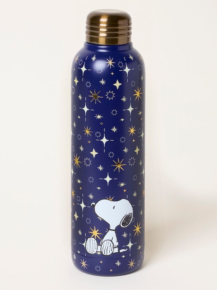 FatFace Navy Snoopy Star Printed Water Bottle - Image 1 of 3 FatFace Navy Snoopy Star Printed Water Bottle - Image 1 of 3