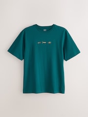 Blue Embroidered Short Sleeve Jersey Pyjamas Set - Image 9 of 12