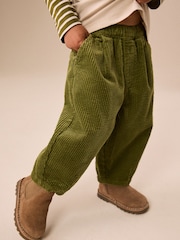 Green Wide Fit Textured Corduroy Pull On Trousers (3mths-7yrs) - Image 3 of 5