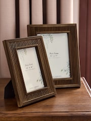 Laura Ashley Brown Wooden Barcombe Photo Frame - Image 1 of 5