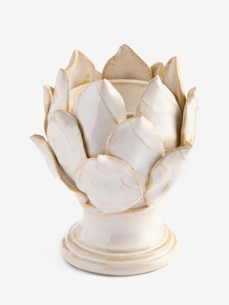 Laura Ashley Cream Artichoke Tea Light Holder - Image 2 of 5