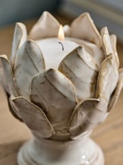 Laura Ashley Cream Artichoke Tea Light Holder - Image 4 of 5