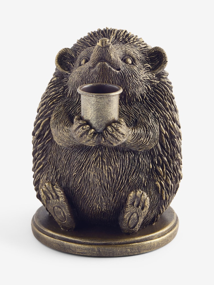 Laura Ashley Brass Hedgehog Taper Candle Holder - Image 5 of 5