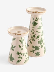 Laura Ashley Set of 2 Green Kirkstead Trail Candle Holders - Image 5 of 5