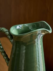 Laura Ashley Green Twisted Handle Jug Vase - Image 5 of 6