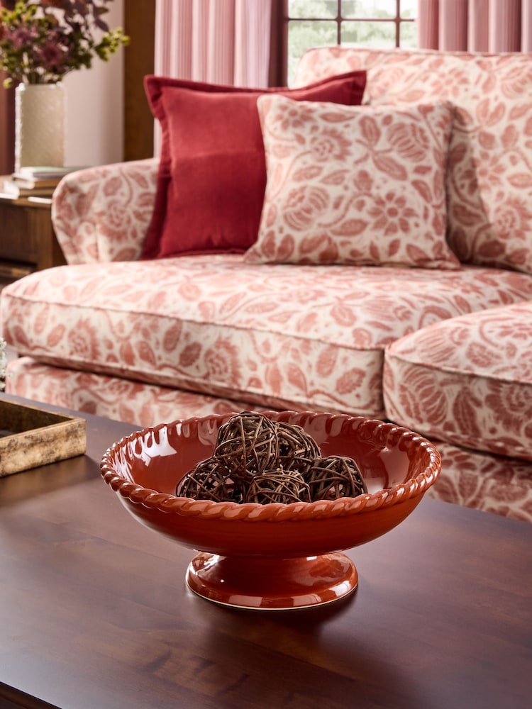 Laura Ashley Rust Twisted Rim Footed Bowl - Image 1 of 5 Laura Ashley Rust Twisted Rim Footed Bowl - Image 1 of 5