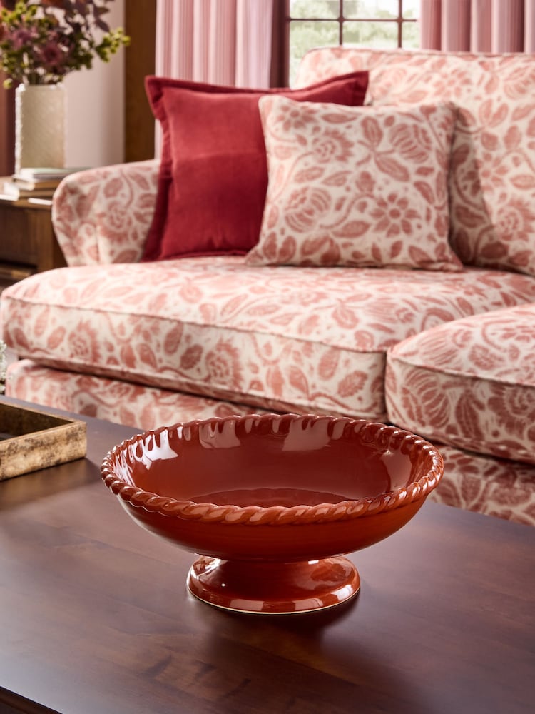 Laura Ashley Rust Twisted Rim Footed Bowl - Image 2 of 5 Laura Ashley Rust Twisted Rim Footed Bowl - Image 2 of 5