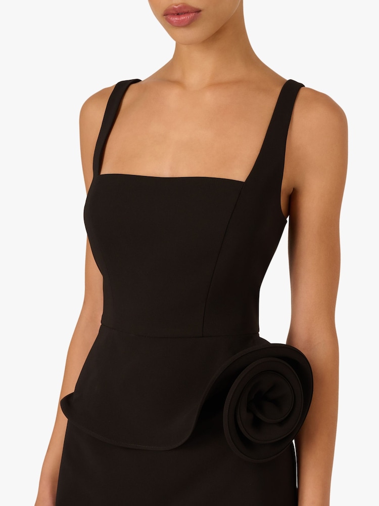 adrianna papell black peplum dress Adrianna Papell Women's Matte Jersey Pintucked Peplum LBD Dress Black 4 Career