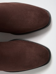 Friends Like These Chocolate Brown Faux Suede Flat Chelsea Boots - Image 4 of 5