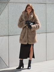 Friends Like These Black Faux Leather Square Toe High Heel Chelsea Boots - Image 2 of 7