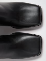 Friends Like These Black Faux Leather Square Toe High Heel Chelsea Boots - Image 6 of 7
