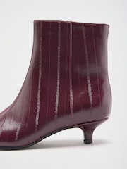 Friends Like These Burgundy Red Kitten Heel Chisel Toe Ankle Boots - Image 5 of 7