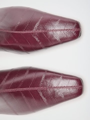 Friends Like These Burgundy Red Kitten Heel Chisel Toe Ankle Boots - Image 6 of 7