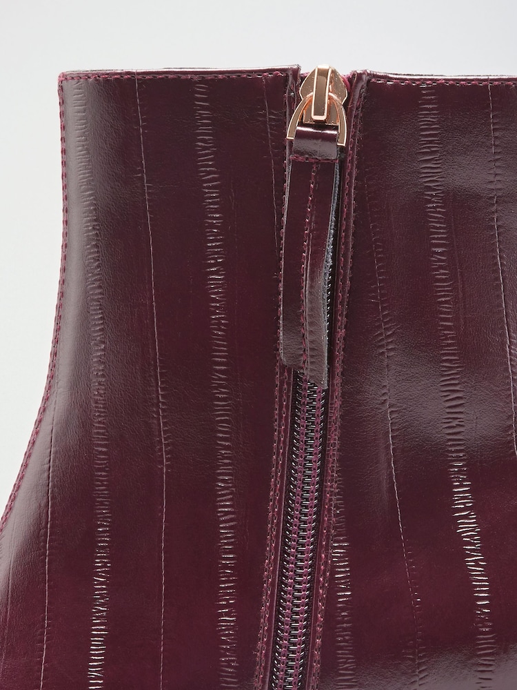 Friends Like These Burgundy Red Kitten Heel Chisel Toe Ankle Boots - Image 7 of 7 Friends Like These Burgundy Red Kitten Heel Chisel Toe Ankle Boots - Image 7 of 7