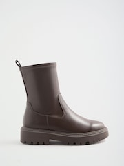 Friends Like These Faux Leather Chunky Sock Ankle Boots - Kuva 1 / 5