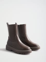 Friends Like These Faux Leather Chunky Sock Ankle Boots - Kuva 2 / 5