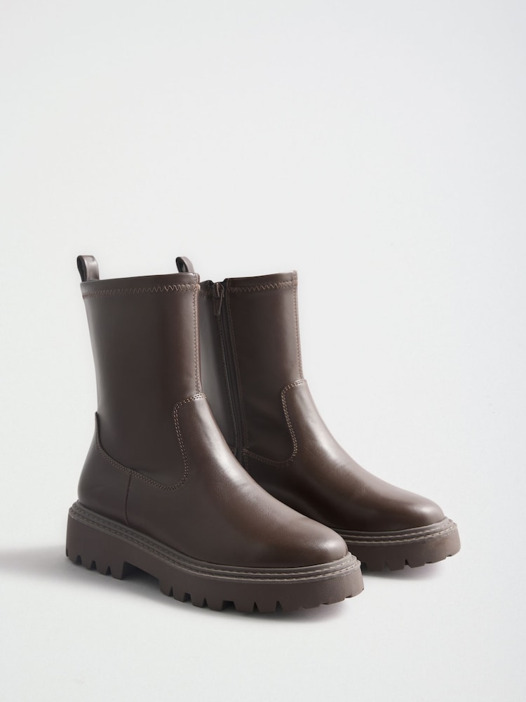 Friends Like These Faux Leather Chunky Sock Ankle Boots - Kuva 2 / 5 Friends Like These Faux Leather Chunky Sock Ankle Boots - Kuva 2 / 5