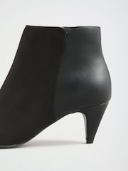 Friends Like These Black Faux Leather Standard fit Pointed Mid Heeled Smart Ankle Boots - Image 3 of 5