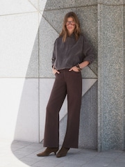 Friends Like These Grey Faux Suede Pointed Toe Elasticated Back Kitten Heeled Ankle Boots - Image 3 of 7