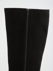 Friends Like These Black Contrast Faux Leather and Suede Knee High Heeled Boots - Image 7 of 7