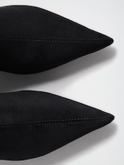 Friends Like These Black Standard fit Faux Suede Kitten Heeled Knee High Sock Boots - Image 4 of 5