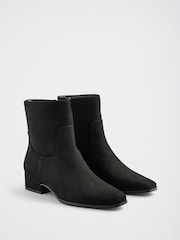 Friends Like These Black Standard fit Faux Suede Mini Block Heeled Smart Ankle Boots - Image 2 of 5