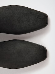 Friends Like These Black Standard fit Faux Suede Mini Block Heeled Smart Ankle Boots - Image 4 of 5
