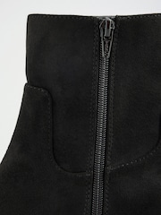 Friends Like These Black Standard fit Faux Suede Mini Block Heeled Smart Ankle Boots - Image 5 of 5