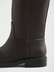 Friends Like These Chocolate Brown Standard fit Faux Leather Knee High Riding Boots - Image 5 of 7