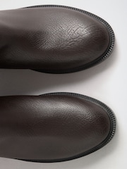 Friends Like These Chocolate Brown Standard fit Faux Leather Knee High Riding Boots - Image 6 of 7