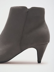 Friends Like These Grey Faux Suede Pointed Mid Heeled Smart Ankle Boots - Image 3 of 5