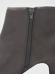 Friends Like These Grey Faux Suede Pointed Mid Heeled Smart Ankle Boots - Image 5 of 5