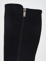 Friends Like These Black Faux Suede Mini Block Heeled Smart Knee High Boots - Image 6 of 6