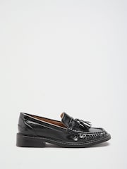 Garniture à pompon noir - Friends Like These Faux Leather Square Toe Ruched Mocassins Chaussures - Image 2 de 4
